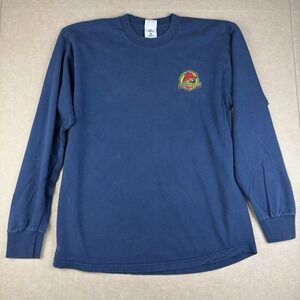 Vintage Psychedelic Mushroom Long Sleeve Shirt‎ Men L Navy Graphic Made USA